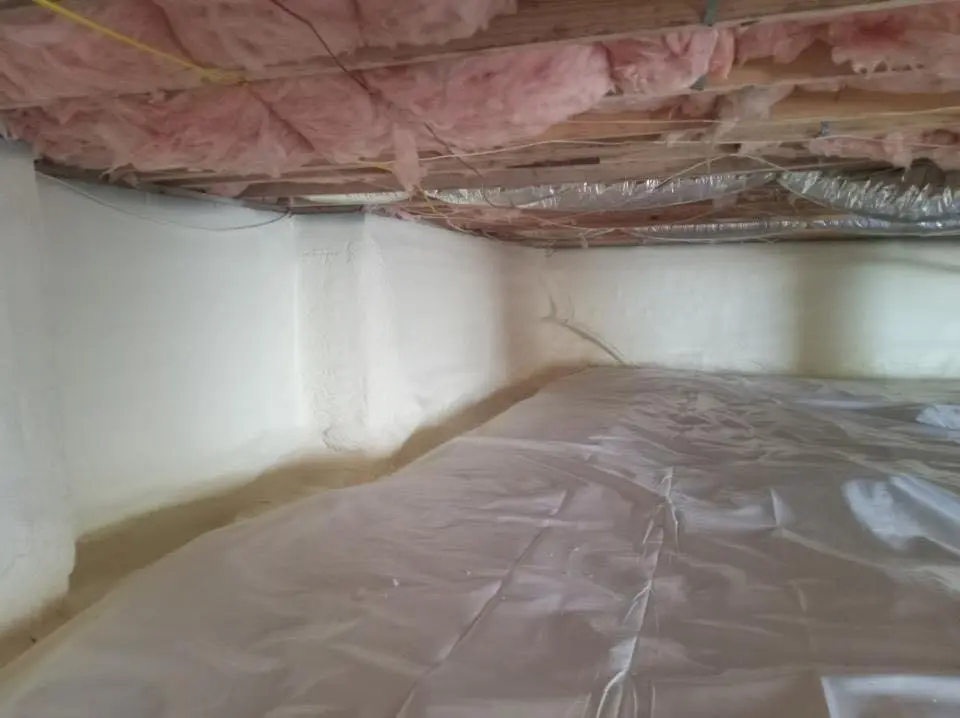 Crawl space encapsulation with closed-cell spray foam for Attic Insulation in Montecito